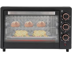 Mini Oven - Compacte Keukenoven - Snelle Maaltijden Bereiden - 1000W Vermogen 4 Buizen - 22 Liter Inhoud - Zwart