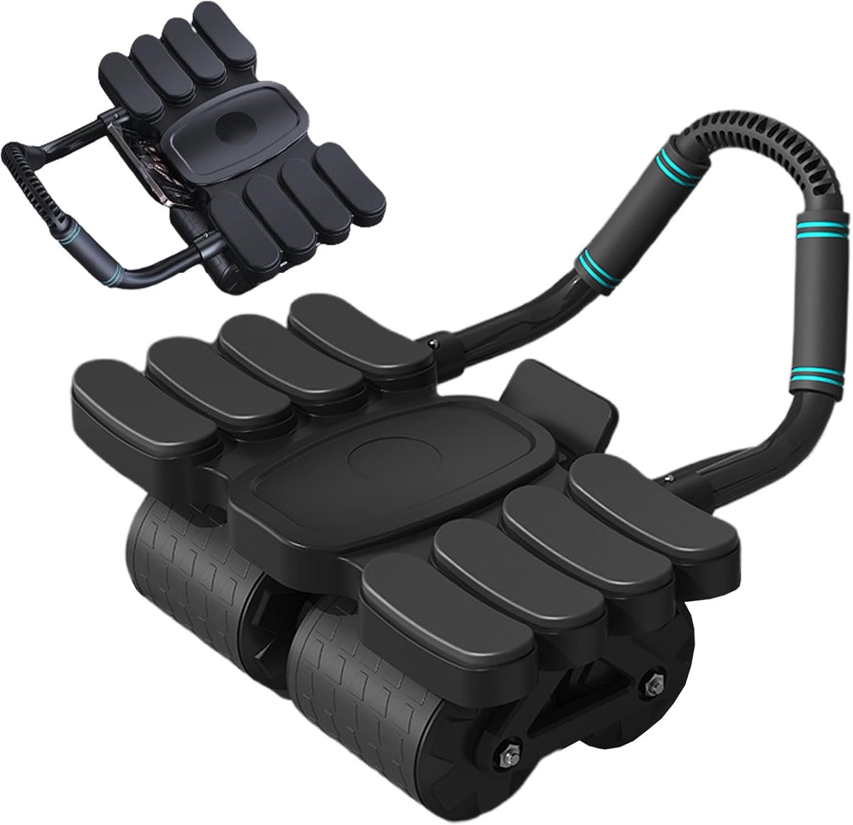 Buikspierroller - Core wiel - Krachtige core training - Automatische terugslag - 42 cm - Zwart