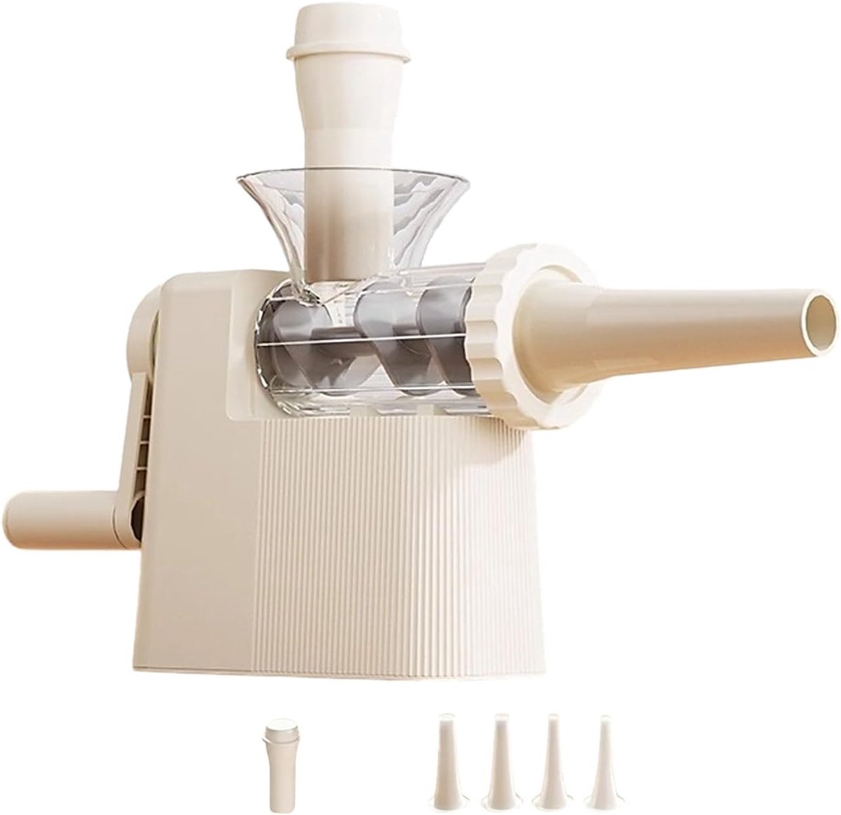 Worst Maker - Vlees Vuller - Zelf Worsten Maken - Stabiele Antislip Basis - Diverse Nozzles - Lichtgrijs