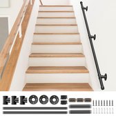Dailygoods- Trapleuning 1,5 m - Robuust en duurzaam - Trapleuninghouders - Antislip - Smeedijzeren pijp - Corrosiebestendige coating - Veilig en stabiel - Leuningen
