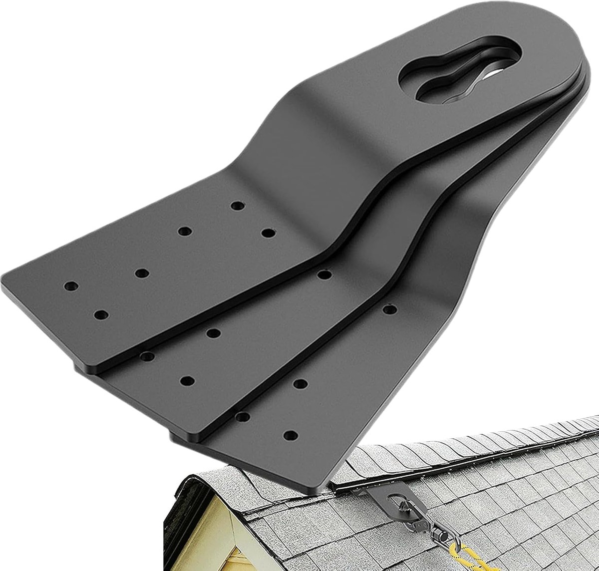 Dakveiligheid Clips - Veiligheidshaken Ankers - Werk op Hoogte - Robuuste Aluminiumlegering - 3 Stuks - Zwart