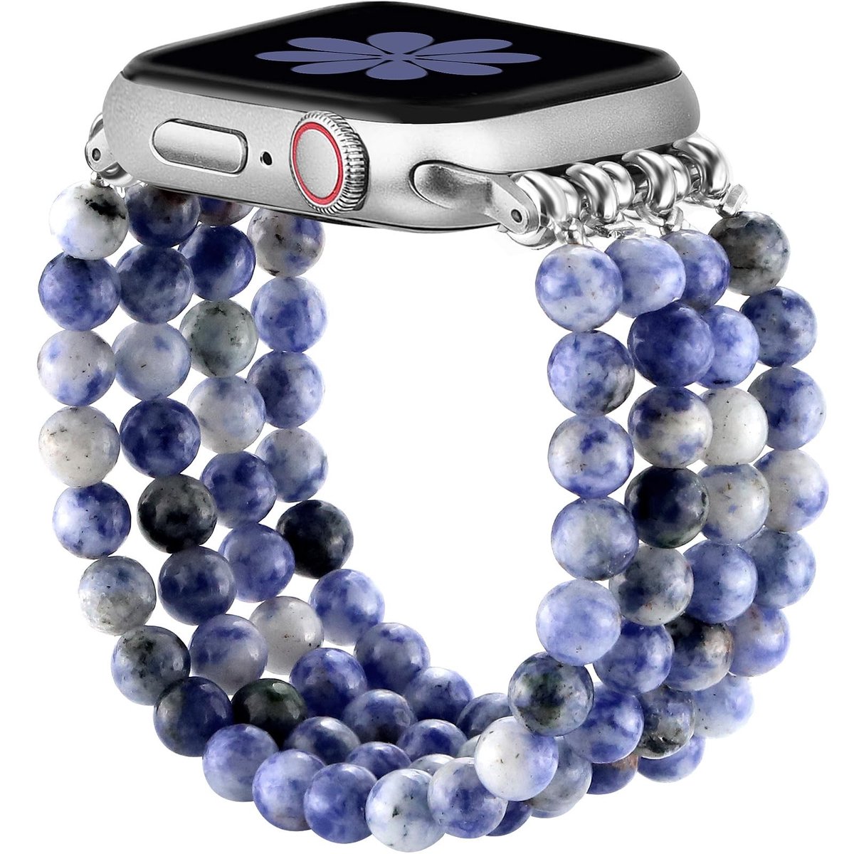 Dailygoods- Natuurstenen Armband - Compatibel met Apple Watch - Elegante Handgemaakte Armband - Helende Steen - Elastische Horlogeband - Verkrijgbaar in Maten 38/40/41/42/44/45 mm