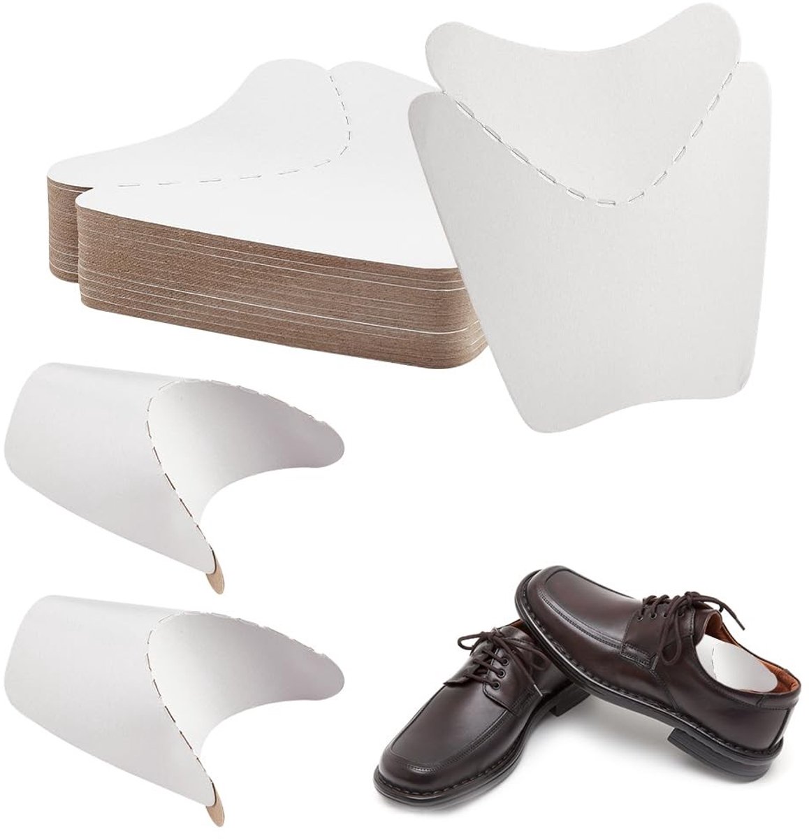 Dailygoods- Schoeninlegzolen 40 Paar - Kartonnen Inzetstukken - 150 x 150 x 0,4 mm - Geschikt voor Mannen/Vrouwen - Voor Sneakers/Schoenen - Perfect voor Opslag/Reizen - Schoeninzetstukken