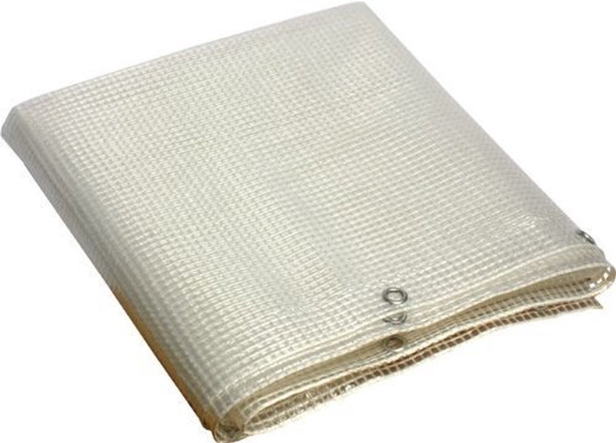 Afdekzeil met ogen - Beschermhoes PVC - Buiten afdekken - Waterdicht UV-gestabiliseerd - 35 x 30 m - Transparant