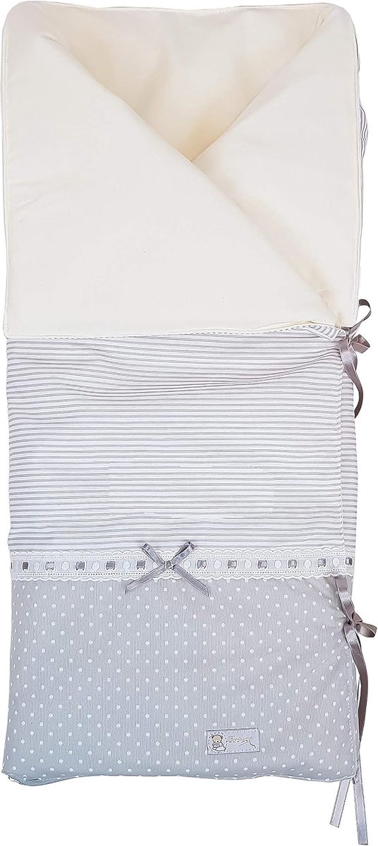 Baby slaapzak - Voetenzak baby - Warm en comfortabel - Afneembare vulling - 95 x 72 cm - Grijs