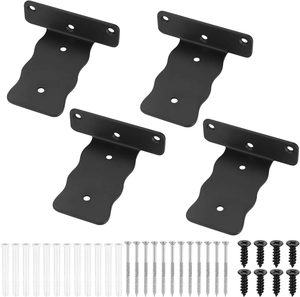 Dailygoods- Plankdragers Zwart - Robuuste Plankdragers - Metalen Plankdragers - Hoekbeugels - 100mm - Eenvoudige Installatie - Planksteunen