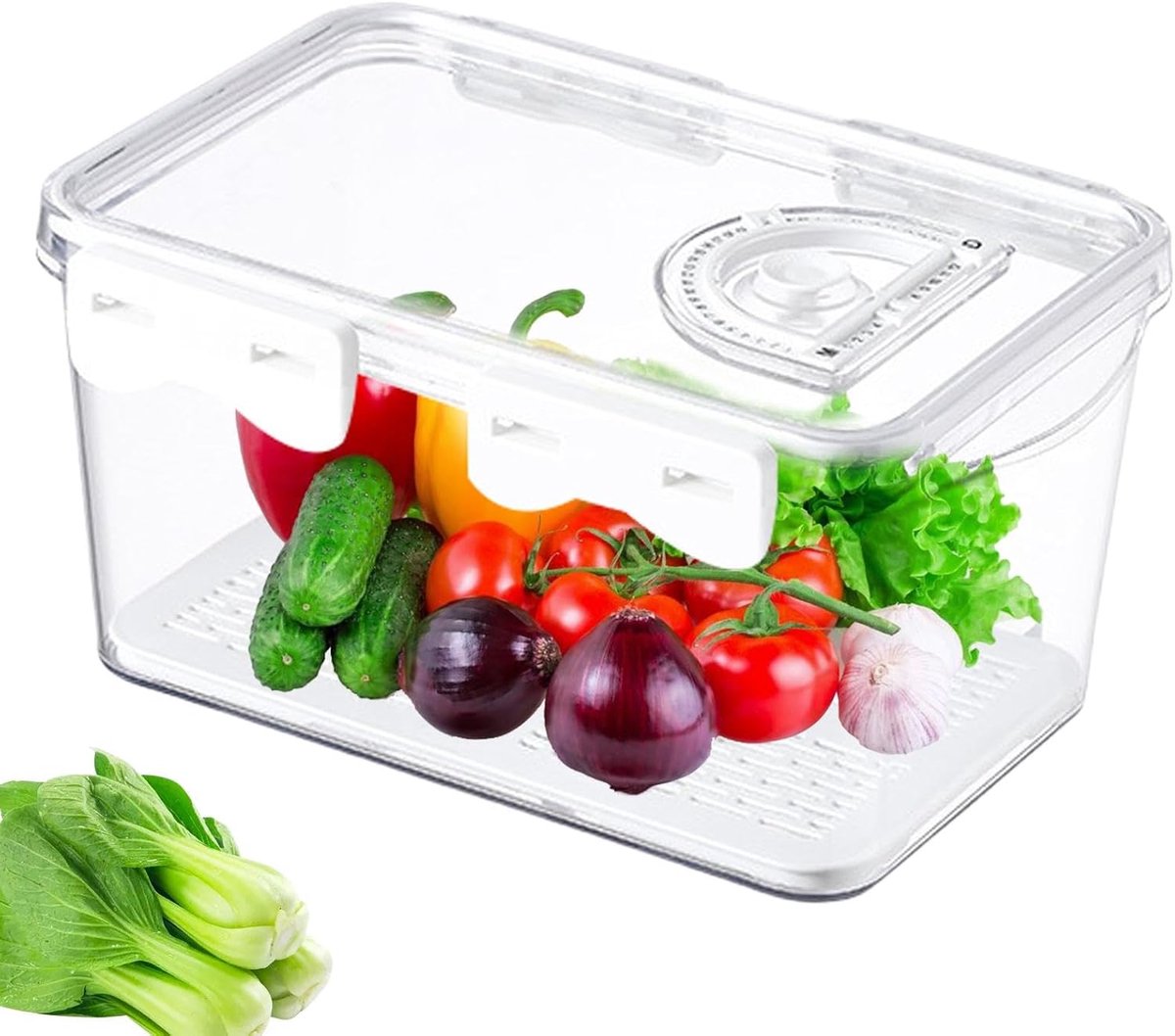 Broodtrommel - Voedselopberger - Brood bewaren - Luchtdicht en ventiel - 19x10x14 cm - Tra