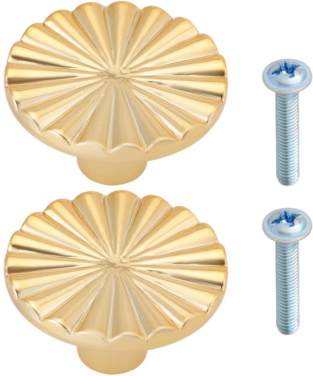 Dailygoods- Kastknoppen Goud - 2 Stuks - Enkelgaatje - Meubelknoppen - Vervangingsonderdee