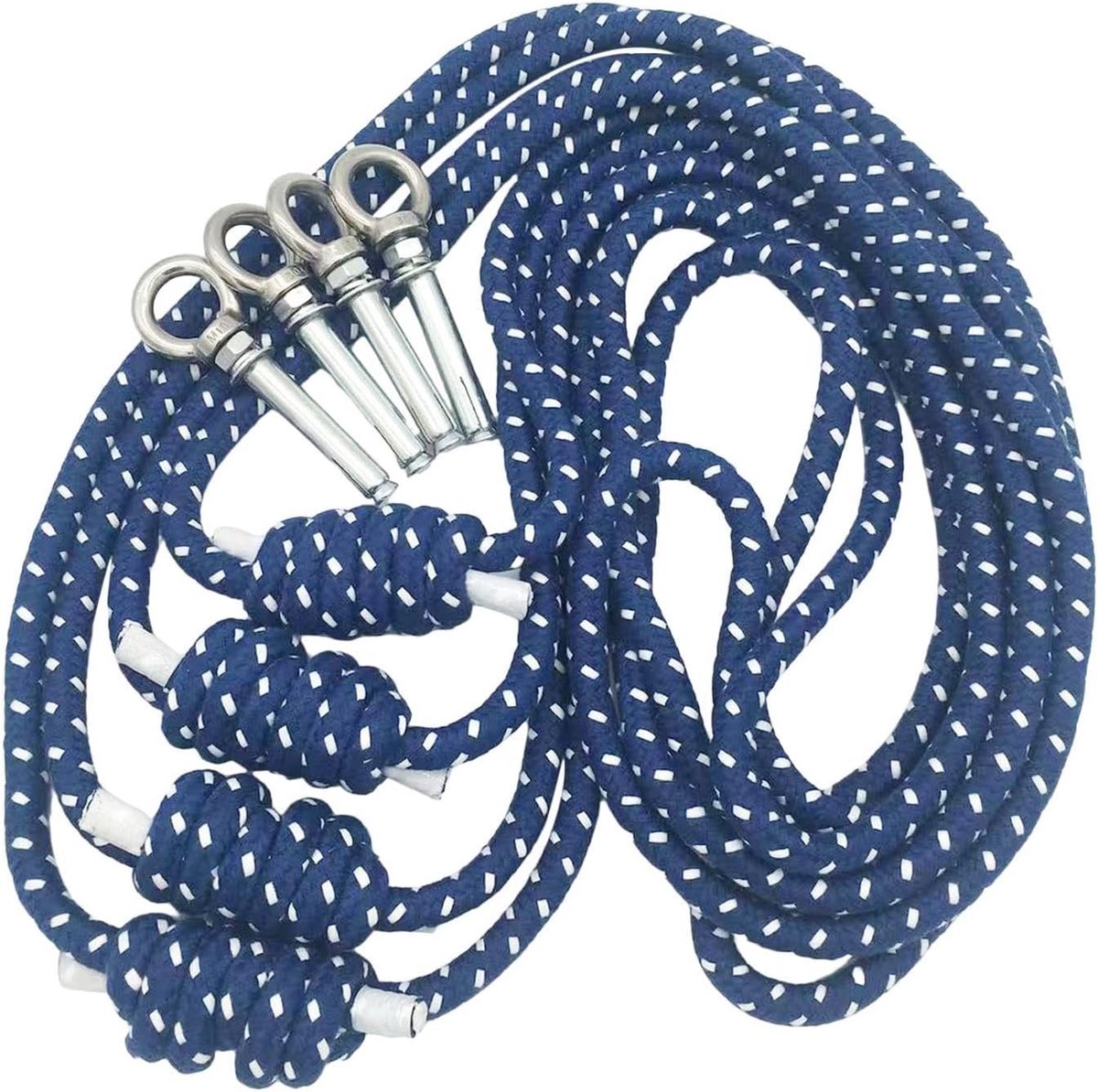 Yogatouwen Set - Rugstretch Apparaat - Flexibiliteit Verbeteren - Robuust Katoen Ontwerp - 3.3 Meter Lengte - Blauw