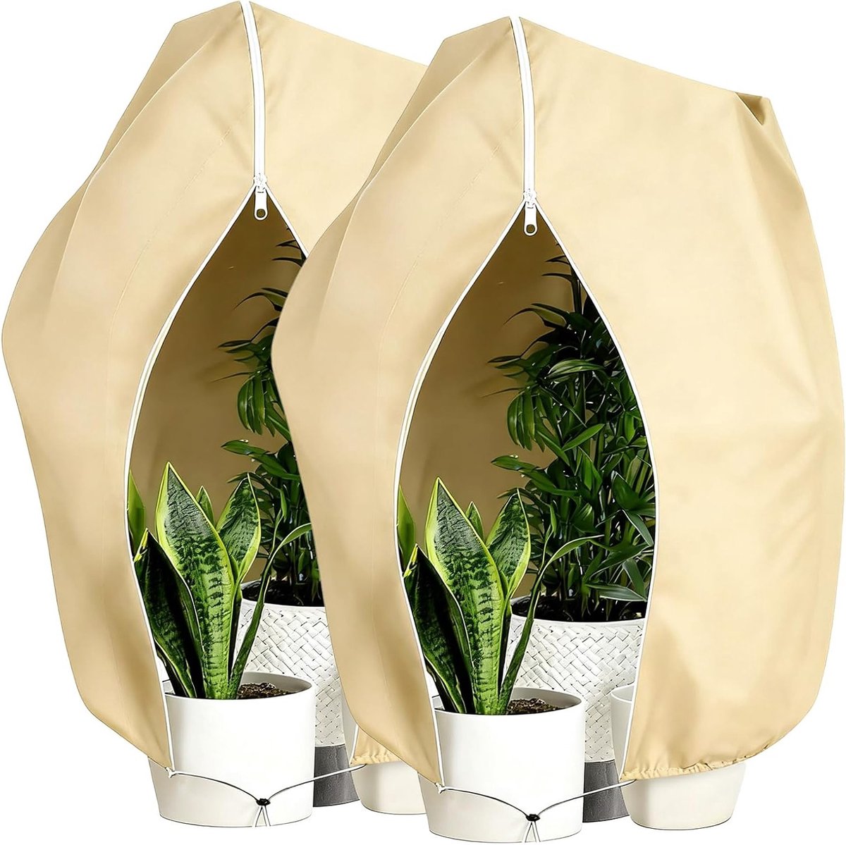 Winterbescherming voor Planten 120 x 180 cm - Herbruikbare Frostbescherming voor Potplanten, Bomen en Balkonplanten met Rits en Ademend Materiaal