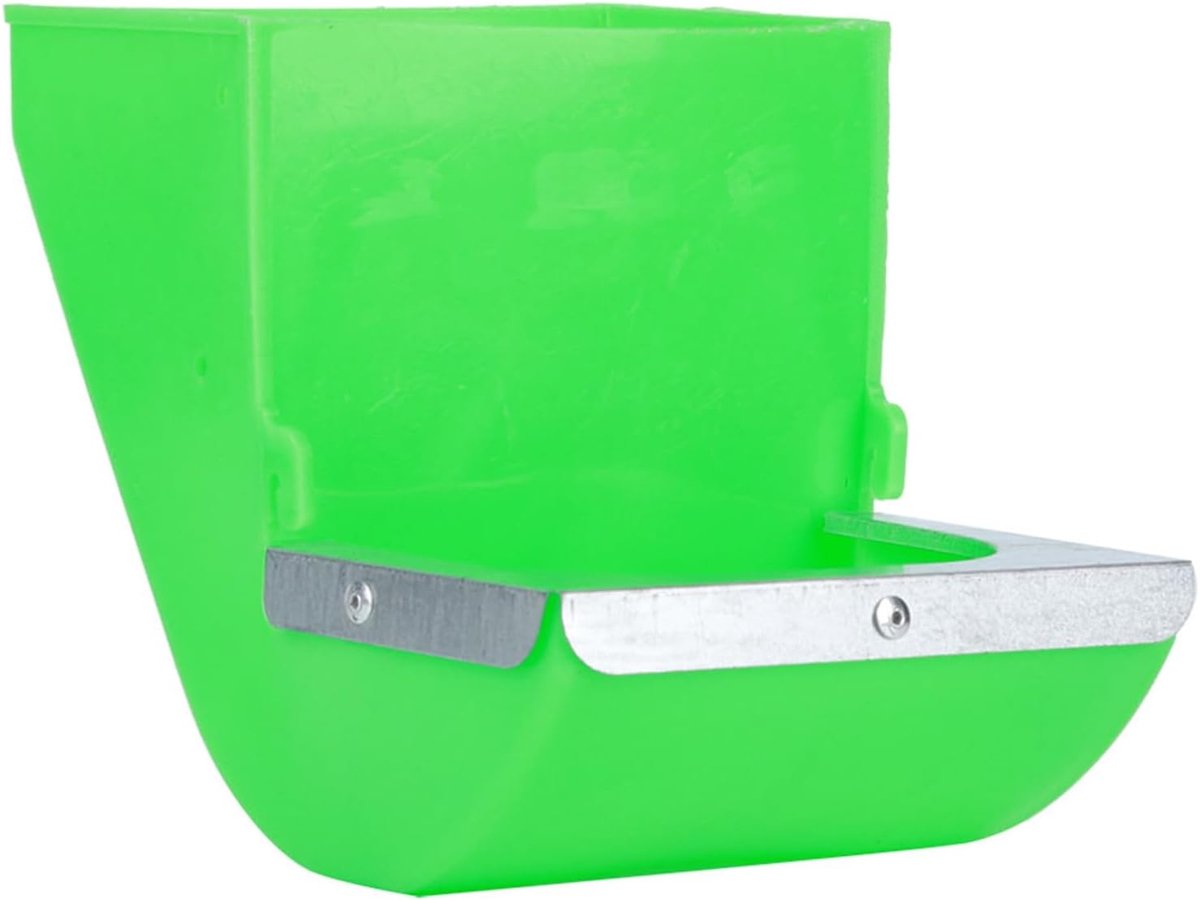 Konijnen Voerbak - Huisdier Accessoire - Voeren Kleine Dieren - Metalen Voorkant - 20x12 cm - Grijs
