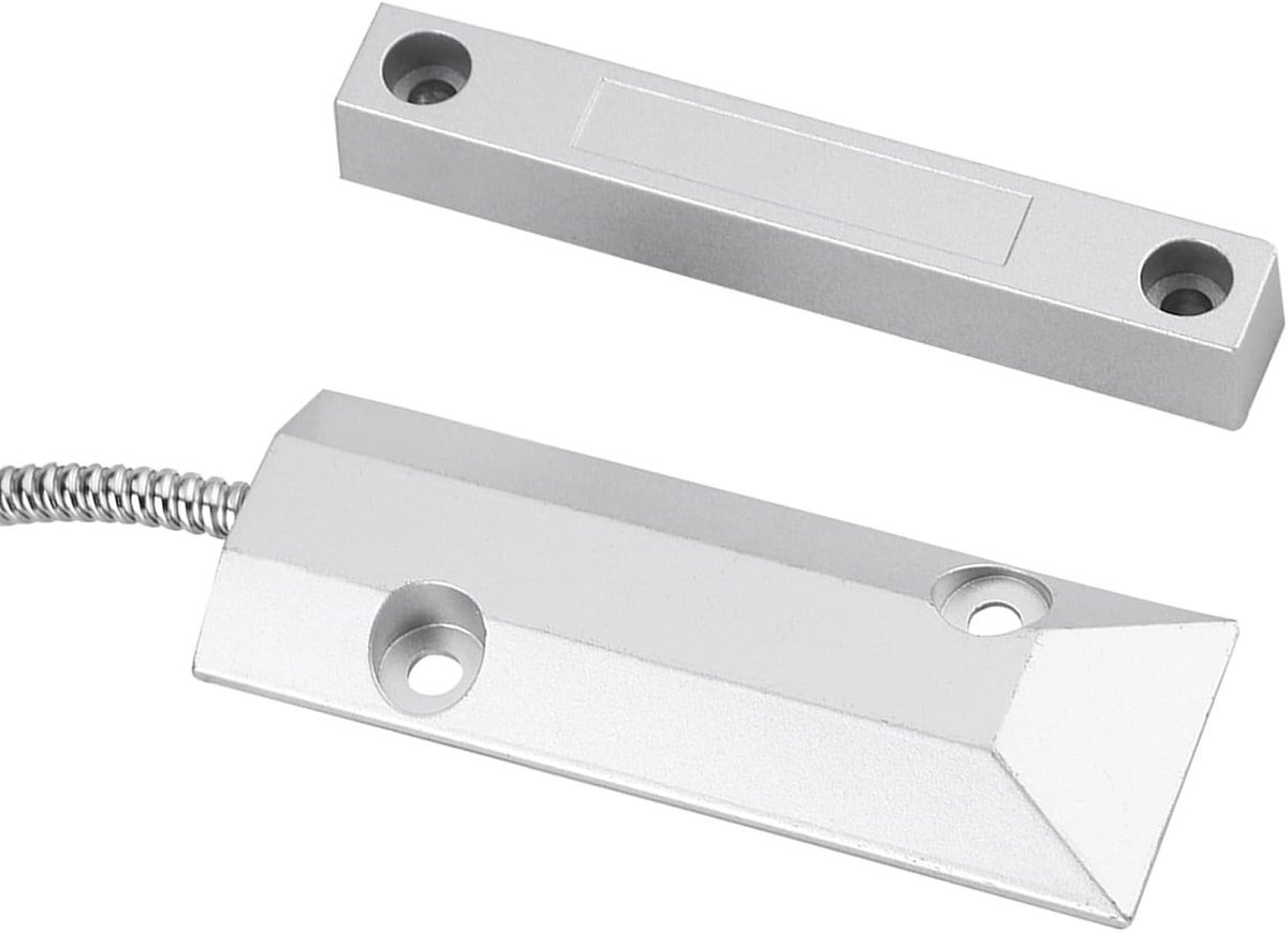 Magnetische Contactschakelaar - Deur Sensor - Beveiliging Thuis - Sterke Magnetische Gevoeligheid - 106x38x10mm - Zilver