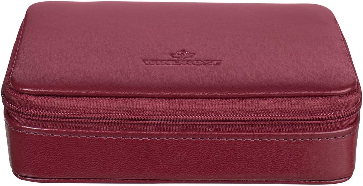 Sieradendoos - Sieraden opberger - Sieraden opbergen - Rits sluiting - 13.5 x 9.5 cm - Rood