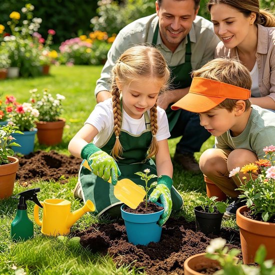 Tuingereedschap Kinderen - Buiten Speelset - Buiten Spelen - Afgeronde Randen - 10 Delig - Gemengde Kleuren van Tuingereedschap. — afbeelding 2