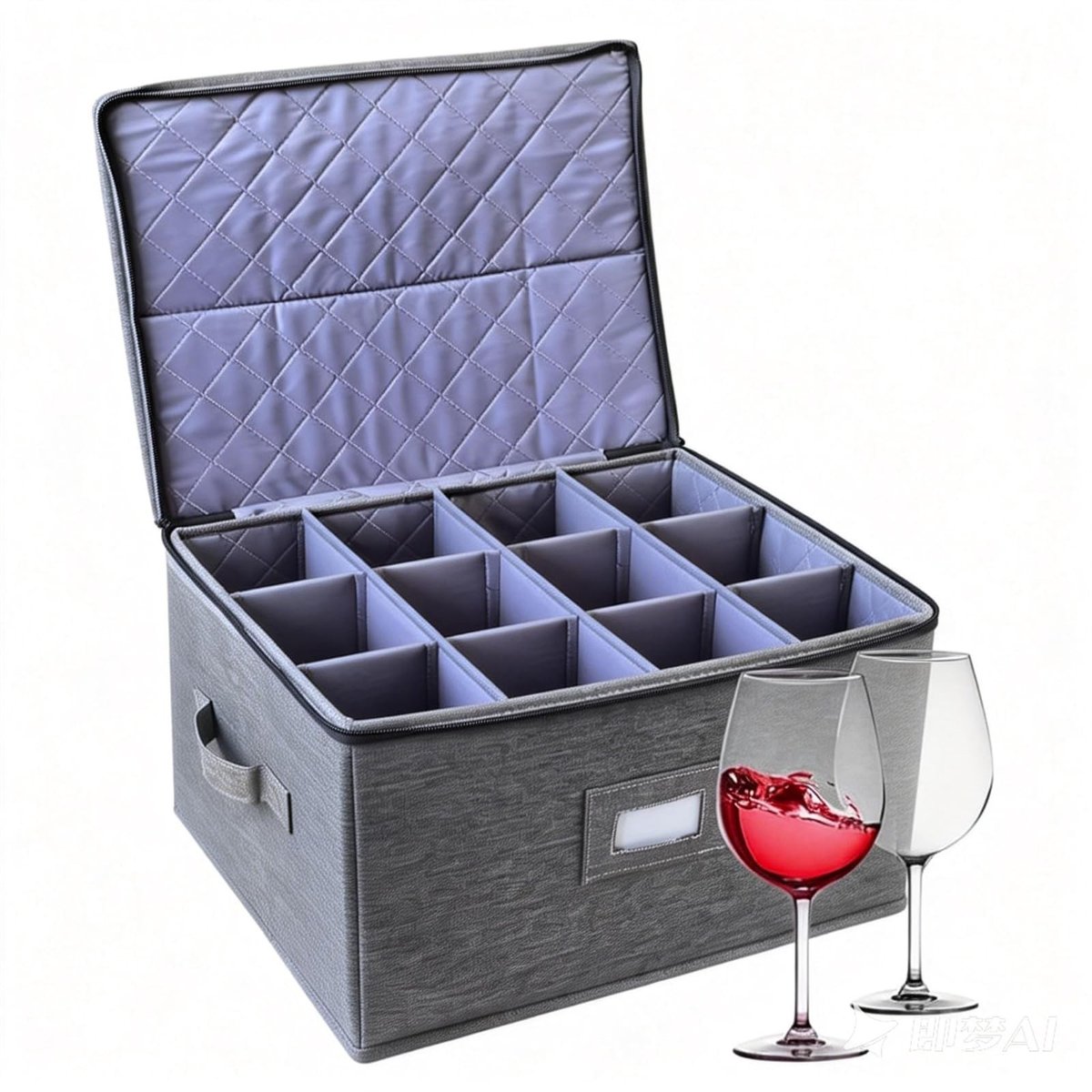 Dailygoods- Opbergdoos voor 12 glazen - Stapelbare verhuisdoos - Gevoerde vakken - Opbergdoos glas - Verhuisdozen voor servies - Perfecte bescherming - Glasdoos