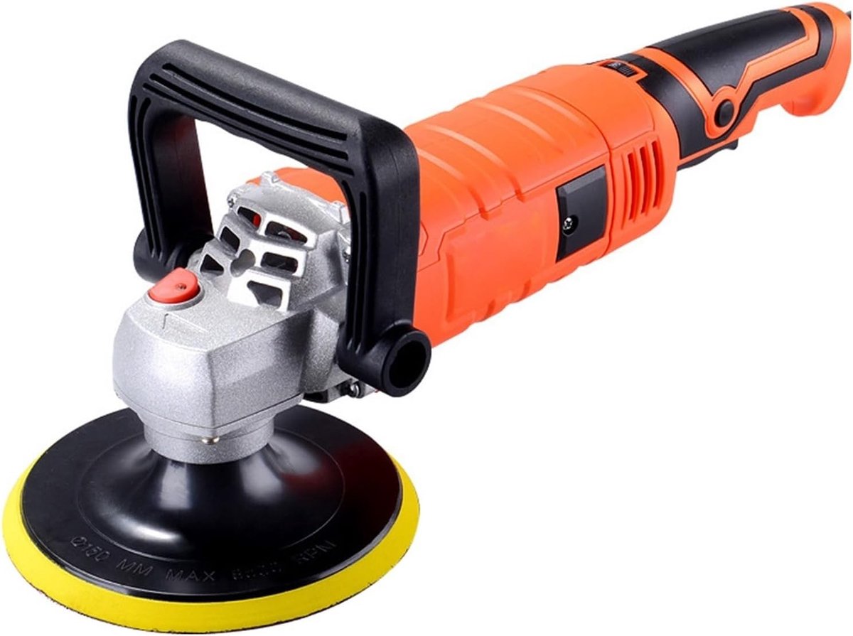 Elektrische Polijstmachine - Waxen Machine - Meubels Polijsten - Verstelbare Snelheid - 150 mm Schijf - Zwart Oranje