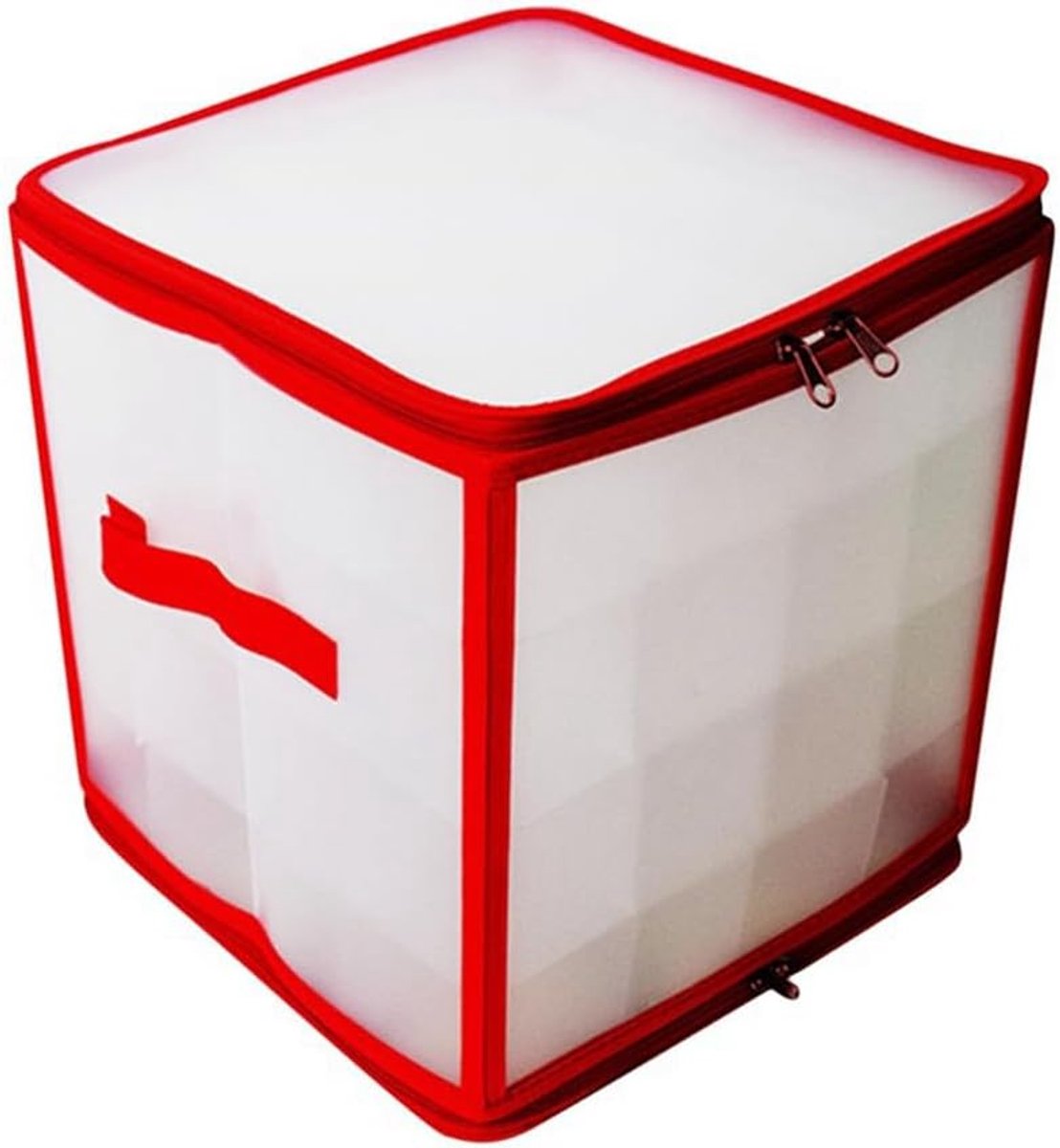 Opbergdoos Decoraties - Organizer Bak - Veilige Opslag - Ademend Vliesmateriaal - 30 x 30 x 30 cm - Transparant Rood