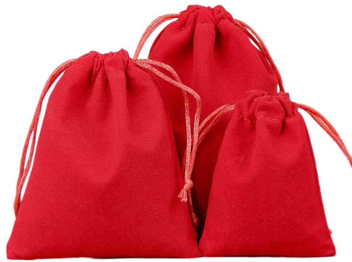 Dailygoods- Sieradenzakjes Fluwelen Trekkoord - Cadeauzakjes - Papieren Zakjes - Inpakzakjes - Organza Zakjes - 5 x 7 cm - 6 Stuks