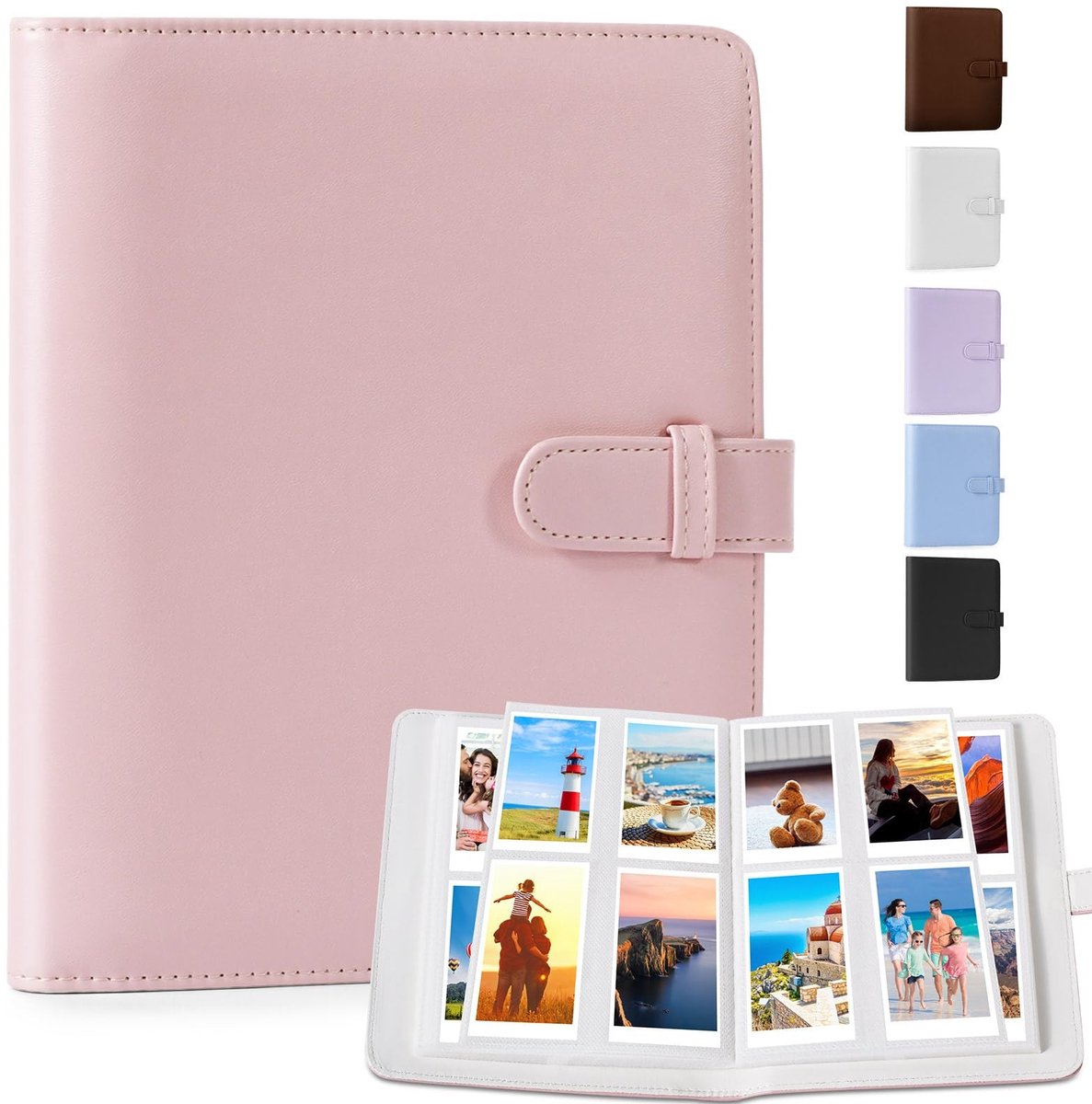 Dailygoods- Fotoalbum 256 Vakken - Instax Mini Fotoalbum - Klein Fotoalbum - PU-Leren Hoes - Waterdicht - Stofdicht - Grote Capaciteit - Fotoopslagboek