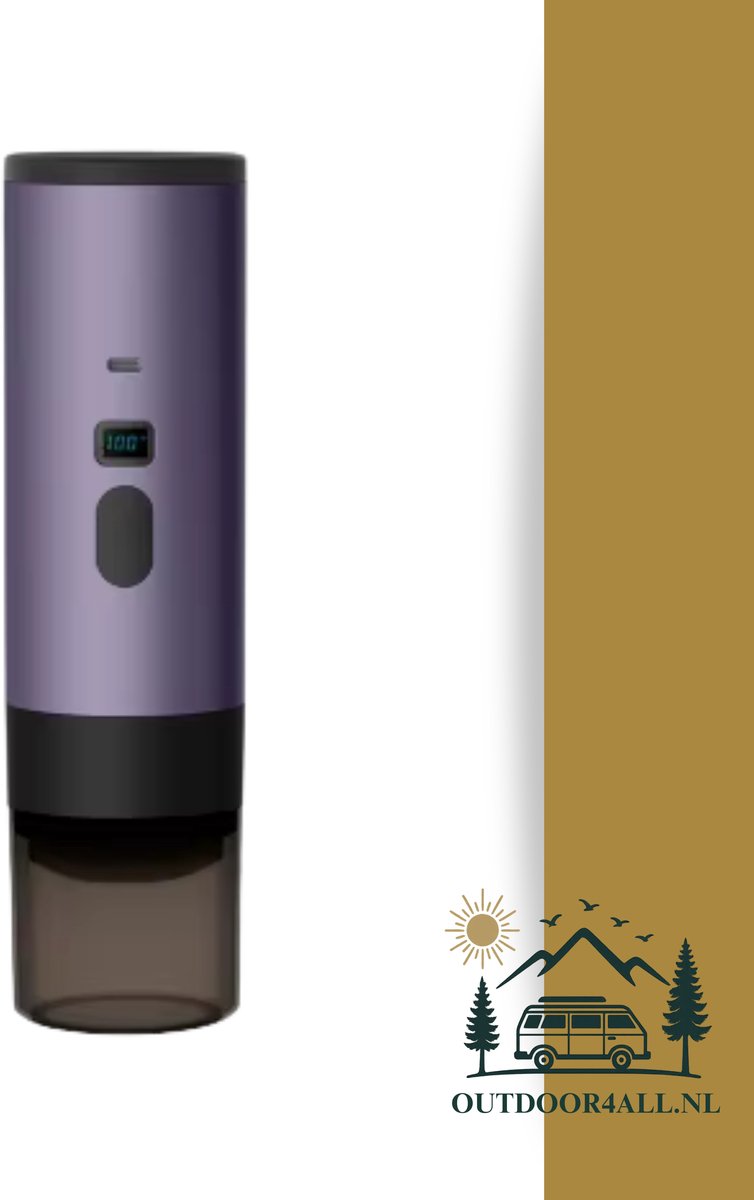 Draagbare Coffee maker voor camping, op reis of onderweg - Oplaadbaar - Paars