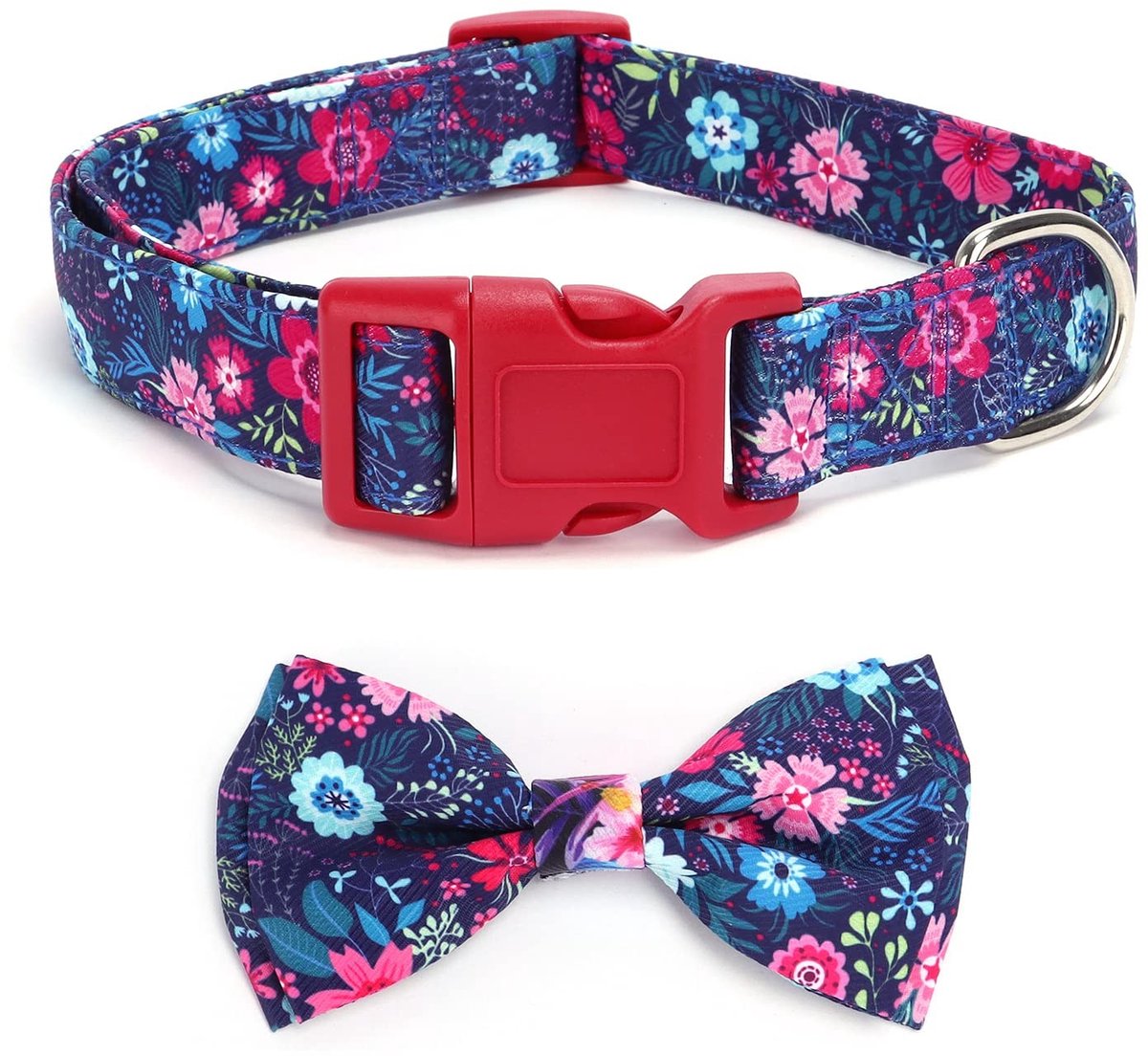 Dailygoods- Hondenhalsband Zacht - Verstelbare Vlinderdas - Afneembare Kraag - Geschikt voor Kleine/Middelgrote/Grote Honden - Kraagmaat S/M/L - Breedte 1,5/2/2,5 cm - Halsband