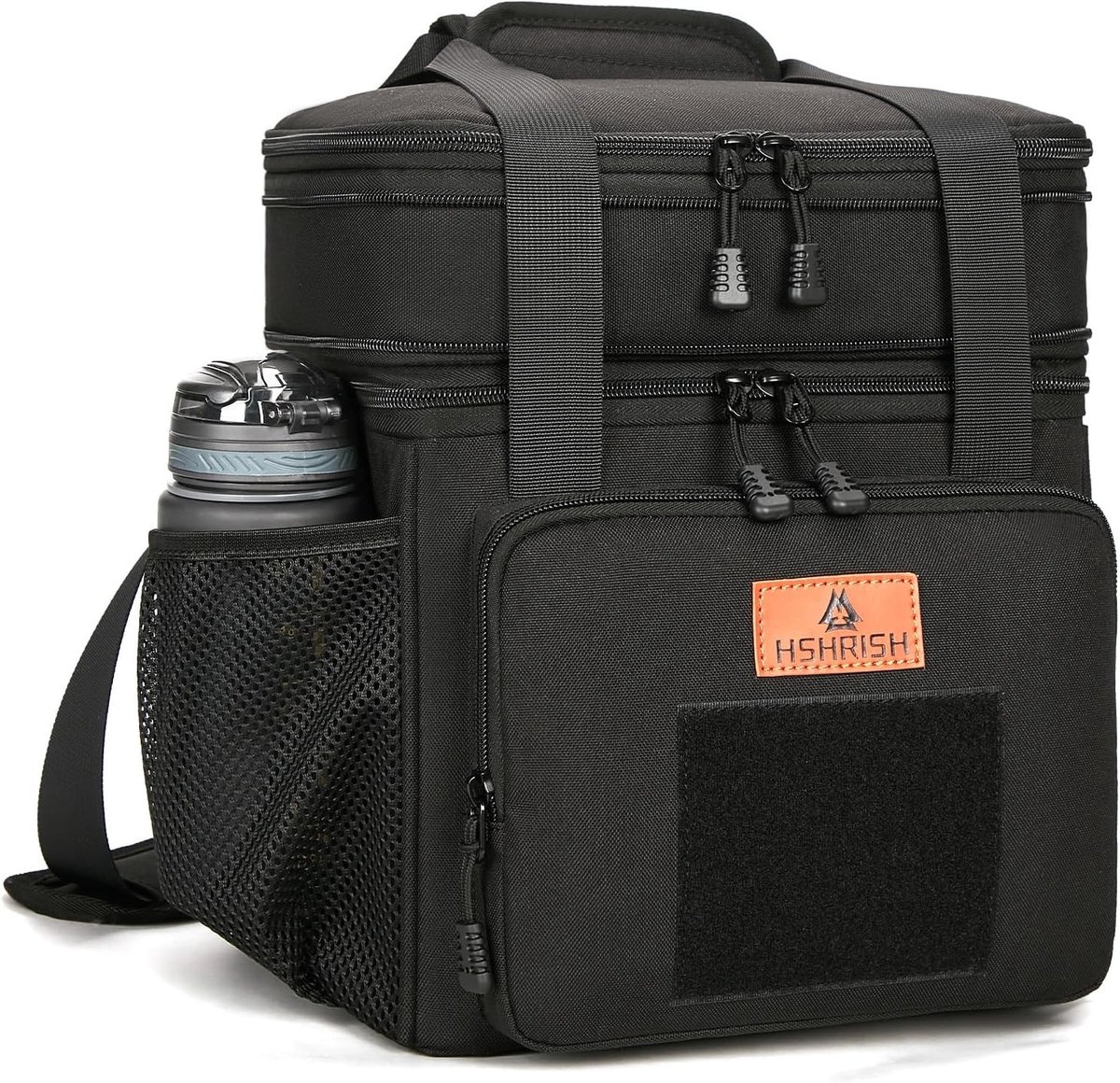 Koelrugzak - Zwart - 30 x 20 cm - Geïsoleerde Dubbellaagse Lunchtas met Schouderriem - Voor Werk en Picknick