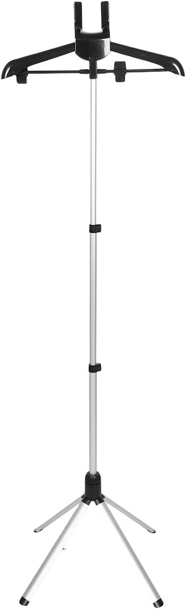 Stoomstrijkrek - Kledingstomerstandaard - Kleding Stomen - Antikantelfunctie - 147 cm - Zwart