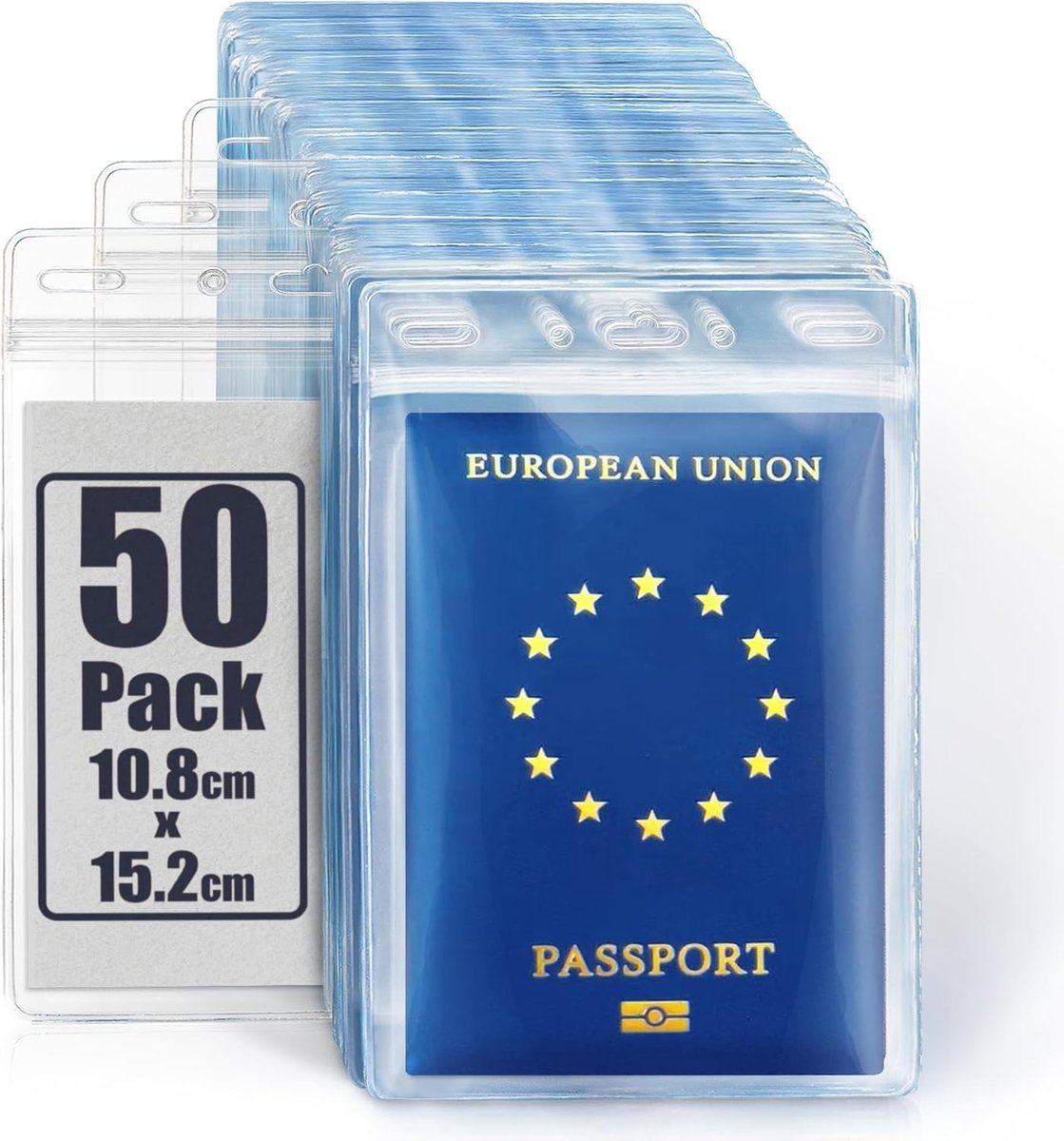 Paspoort- en Kaarthouder - Transparant - 10,2 x 15,2 cm - Waterdichte Plastic Kaarthouder - Voor ID-kaarten