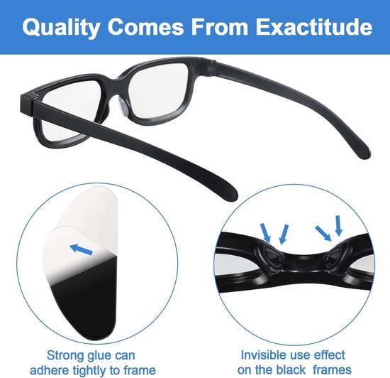 24 Paar Zelfklevende Neussteunen voor Brillen en Zonnebrillen, D-vormige Zacht Silicone, 15mm (Zwart) - Comfort, Grip en Duurzaamheid — afbeelding 5