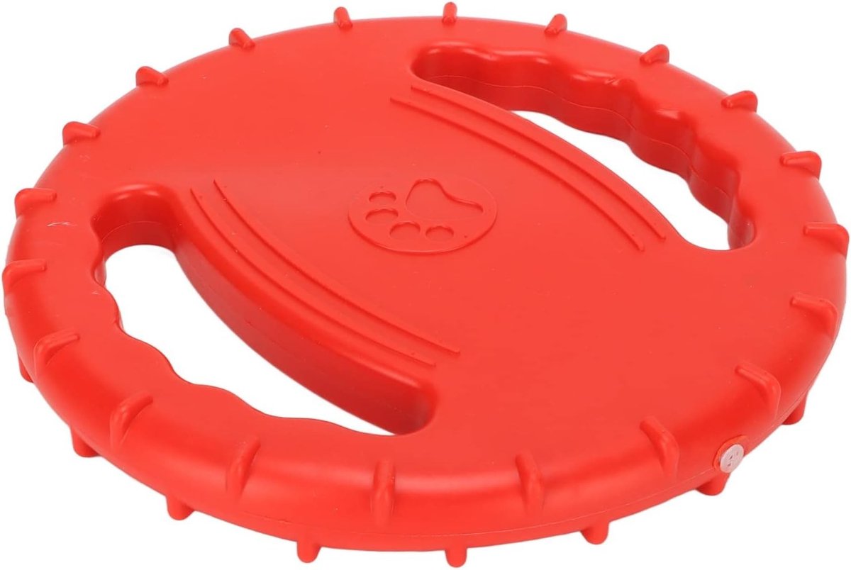 Hondentrainingsfrisbee met Squeaker voor Stressverlichting - Lichtgewicht Natuurrubber, Dubbelzijdig Ontwerp voor Grote Honden, Ideaal voor Buitenactiviteiten en Speelplezier