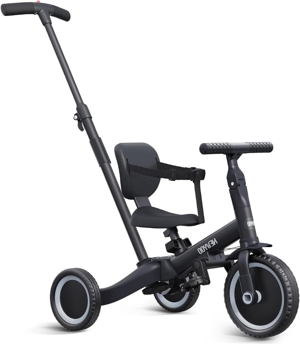 Kinderdriewieler - Loopfiets Kinderfiets - Leren Fietsen - 5-in-1 Multifunctioneel - 62.5 x 43.5 x 50 cm - Zwart