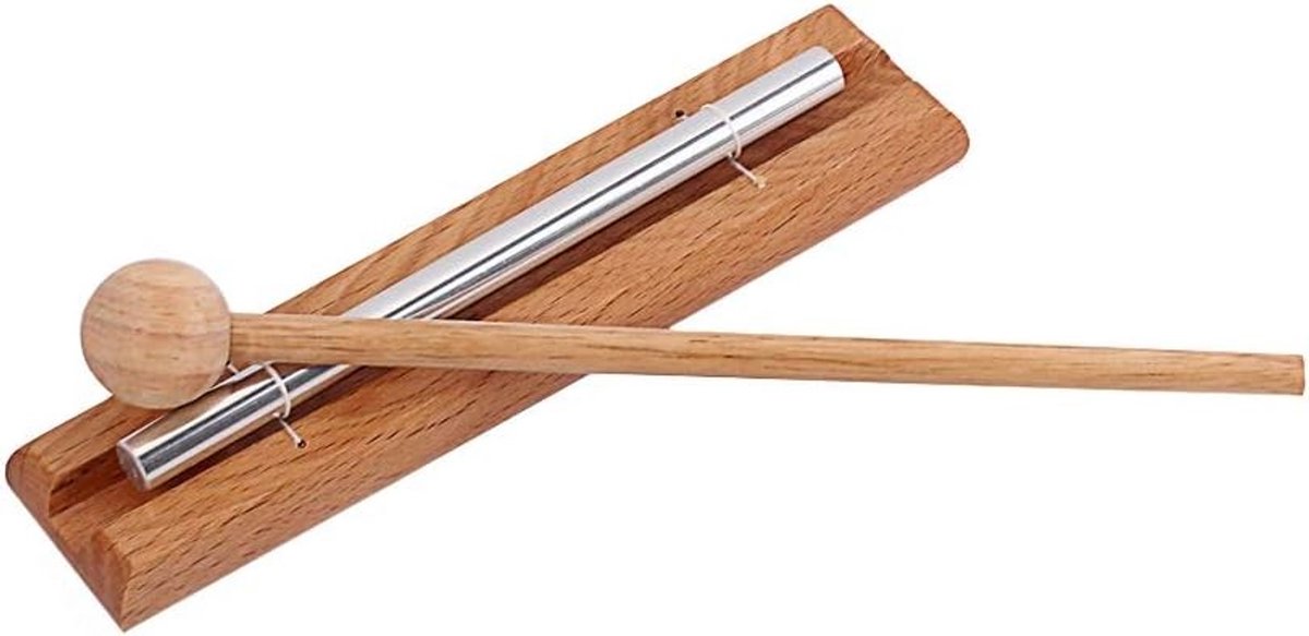 Meditatiebel met Slagstok voor Yoga en Gebed - Houten Klankbel voor Energiehealing en Klasbeheer