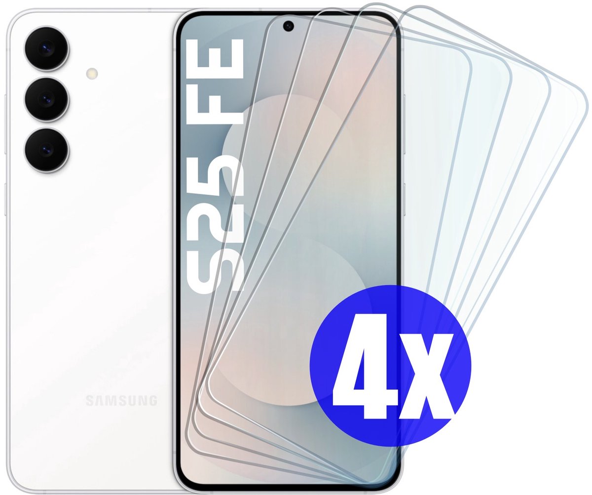 Screenprotector geschikt voor Samsung S25FE (Fan Edition) - Gehard Glas - Tempered Glass Armor Screen Cover - 4 Stuks