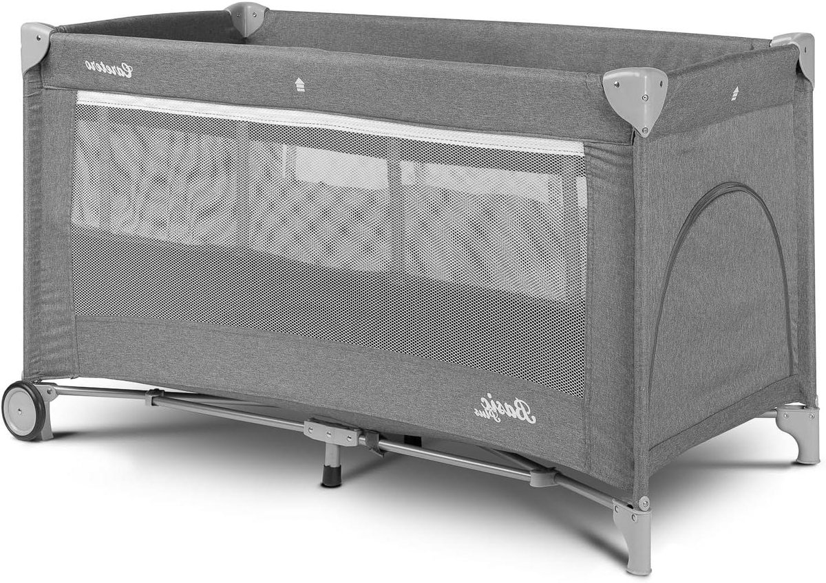 Babyreisbedje met matras - Opvouwbaar ledikant - Veilig slapen - Inclusief transporttas - 120x60 cm - Grijs