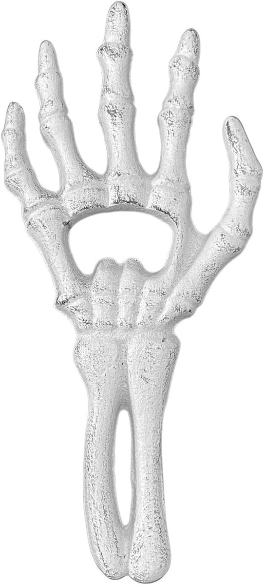 Mortier bier opener - Wit - 17,5 x 8 cm - Gietijzeren Flesopener in Skeletvorm - Voor Thuisbar