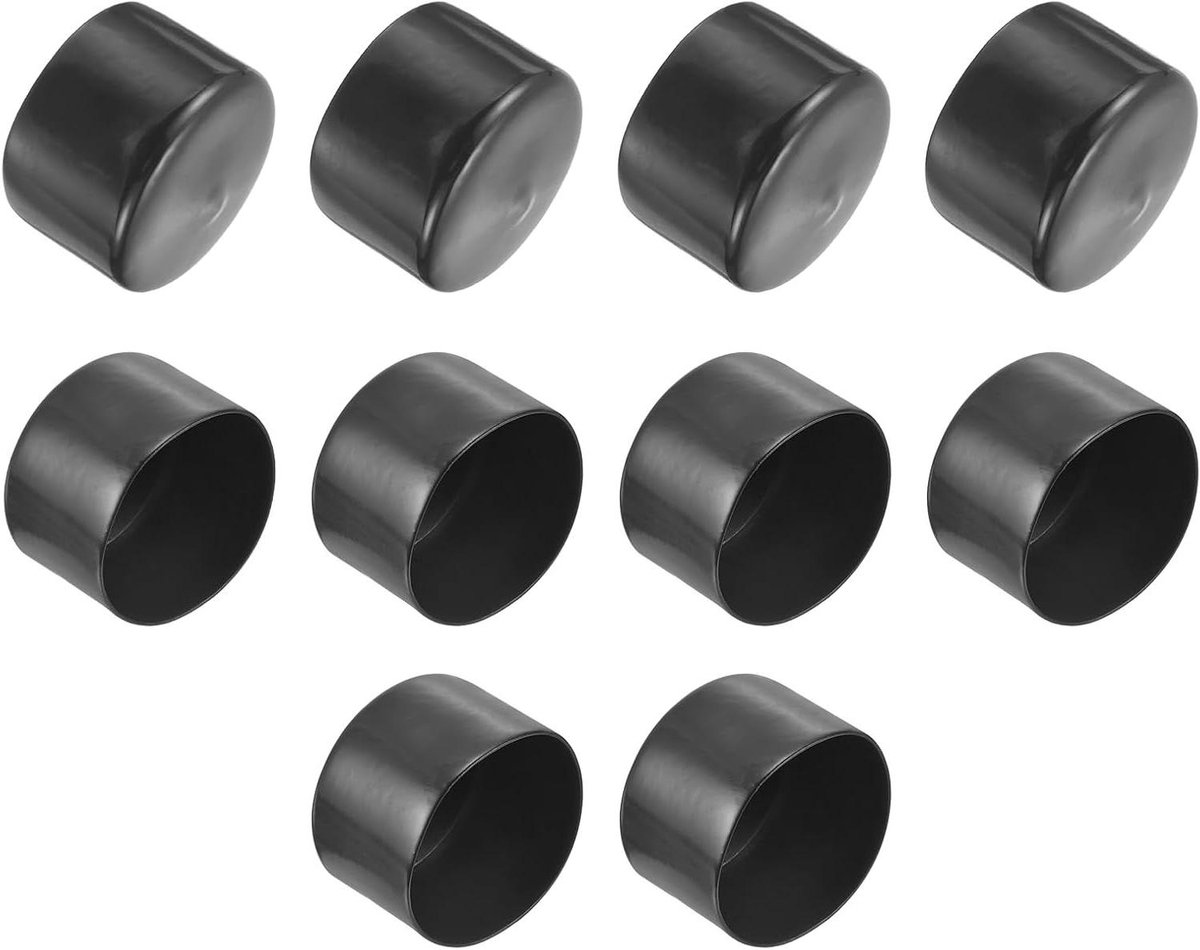Rubberen doppen - Eindkappen buis - Bescherming meubels - Elastisch materiaal - 65 mm diameter - Donkergrijs