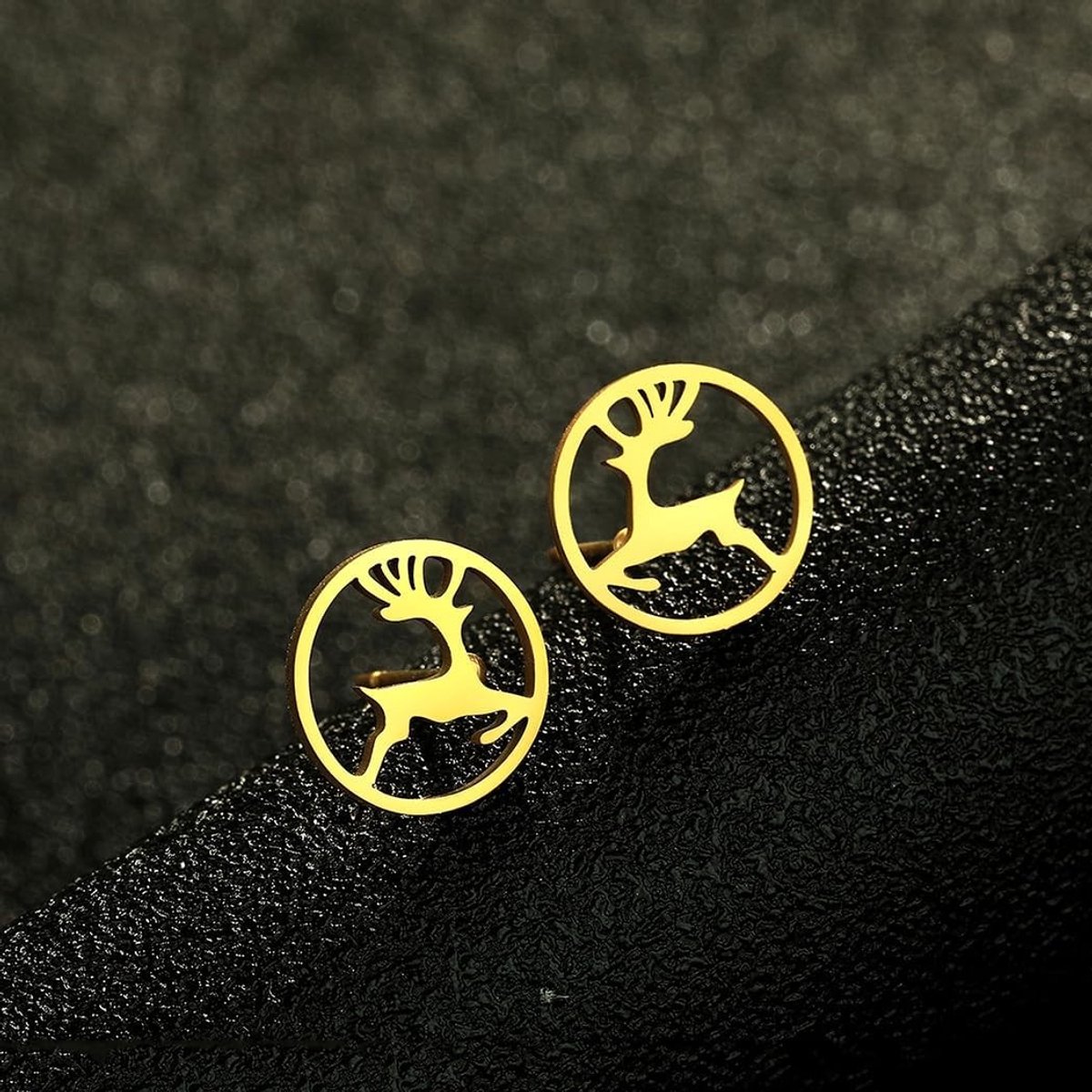 Minimalistische Oorknopjes met Hertenmotief van RVS voor Dierenliefhebbers - Perfect Cadeau voor Kerst en Feestdagen
