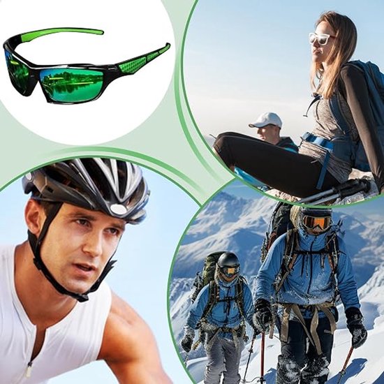 Gepolariseerde zonnebril Geschikt voor heren, stijlvolle zonnebril, volledige bescherming, comfortabel om te dragen, herenzonnebril, outdoor sportbril, Geschikt voor autorijden, vissen, hardlopen, fietsen (groen) — afbeelding 3