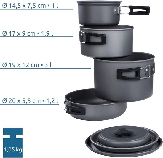 Camping Kookset voor 4-5 Personen - 7-delige Pannenset — afbeelding 3