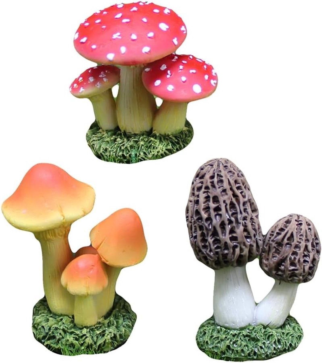 Kleurige Tuin Paddenstoelen Figuren voor Buiten - Schattige Mini Decoratie voor Tuinornamenten, Plantenpotten en Bonsai Landschap