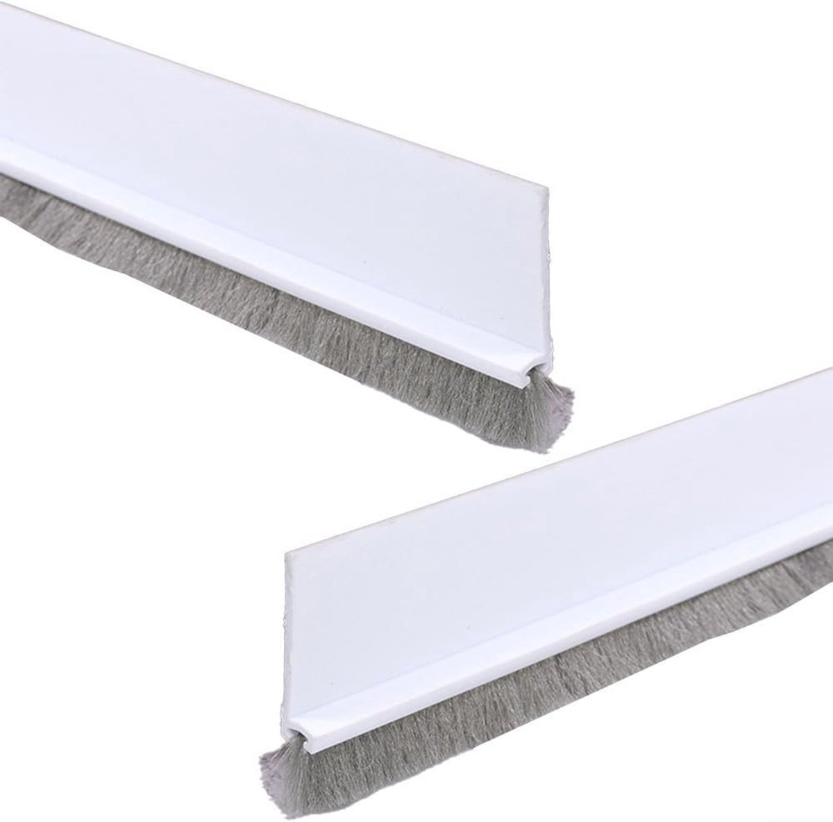 Geluiddempende Deurrubberset met Borstel, 2 Stuks 3x100cm voor Garage, Slaapkamer, Badkamer en Kantoor Deuren (Wit)