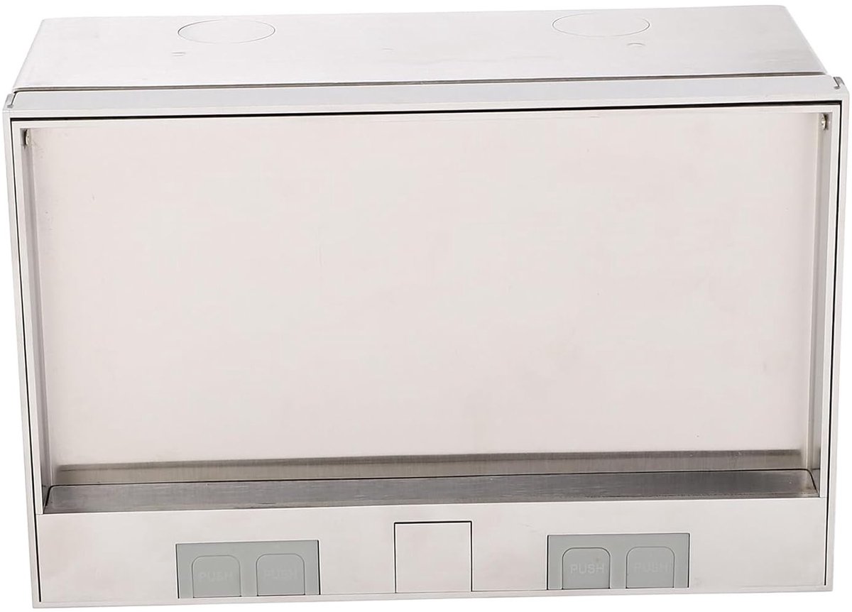 SnelShoppen - Ingebouwde Vloercontactdoos 4000W met 3 EU Aansluitingen, RVS Behuizing, Waterdicht voor Kantoor, Hotel en School