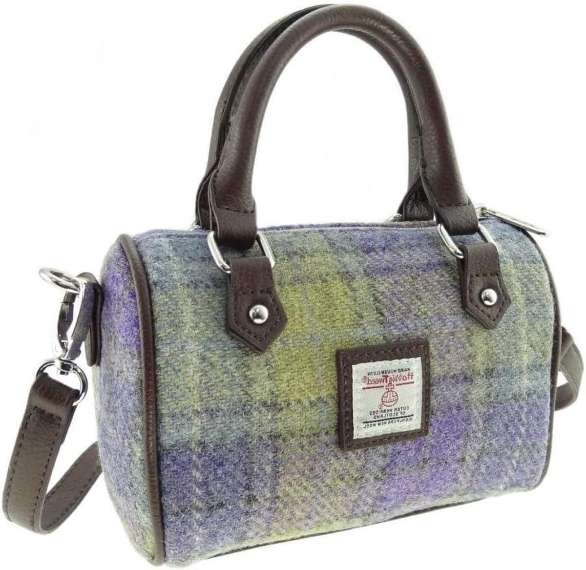 Mini draagtas - Schoudertas handtas - Dagelijkse boodschappen - Echte Harris Tweed - 10 x 15 x 19 cm - Multicolor