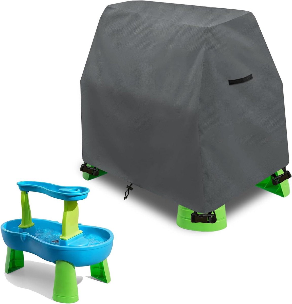 Water Tafelhoes - Speeltafelhoes Zandbak - Buiten Spelen - Waterdicht Oxford Stof - 100 x 60 cm - Grijs