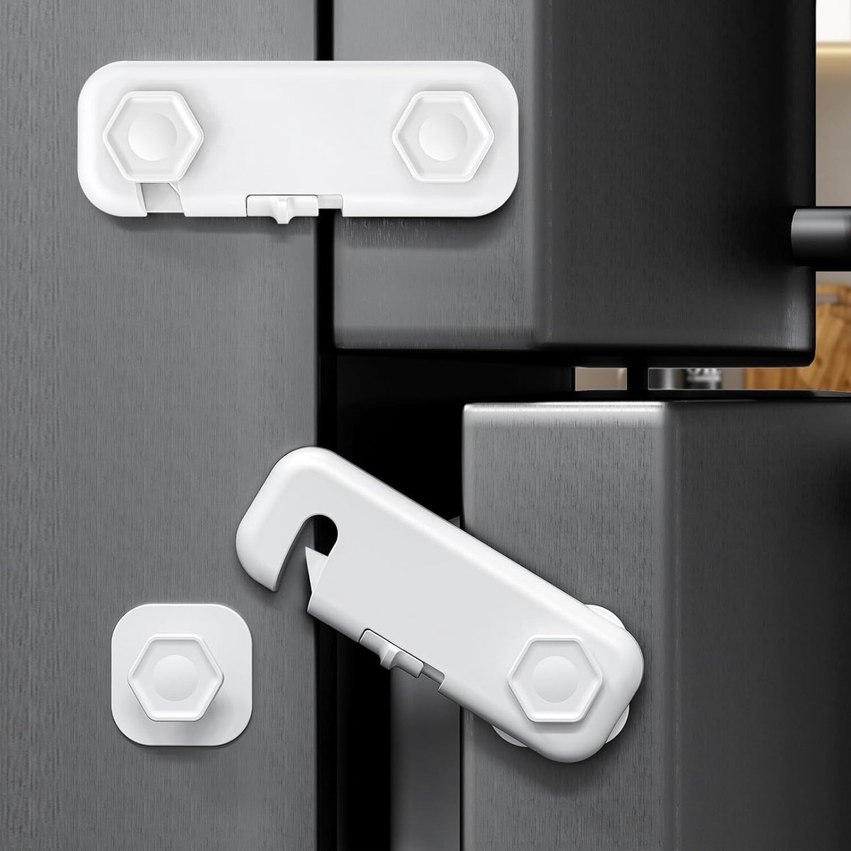 Veilige Kastsloten voor Kinderen - 6 Stuks, Babyproofing, Kindveiligheid, Sterke Plakstrip zonder Boren, Ideaal voor Keukenkasten en Koelkasten