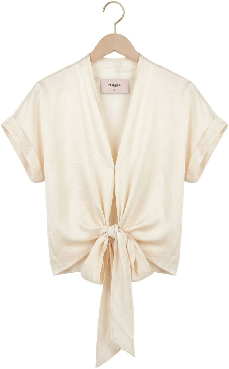 Freebird Wv-satin-air-26-1 Tops & T-shirts Dames - Shirt - Creme - Maat XL