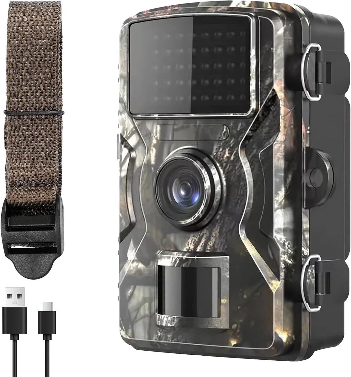 Wildcamera - Zwart - 32 GB Geheugenkaart - 4K Video en 60 MP Foto's - Waterdicht IP66 voor Natuurobservatie