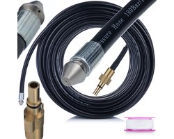 Rosfix Hogedrukslang Vervanging - 40 m 160 bar - Spuitmond 1+3 Nylon Omsnoerd - Geschikt voor Black&Decker, MacAllister