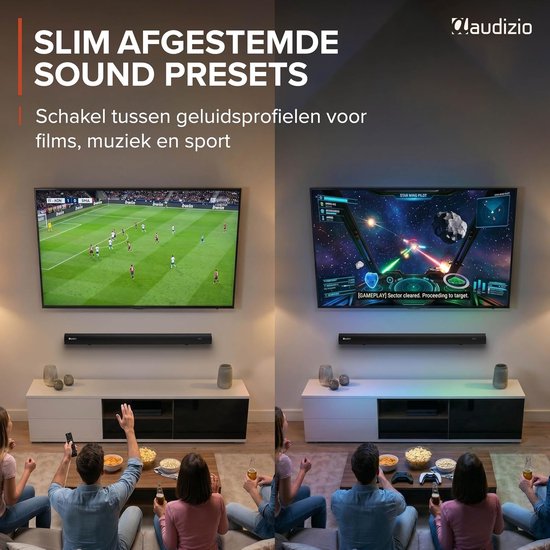 Soundbar voor TV - TV Speaker - Home Cinema - 90W vermogen - 90 cm Breed - Zwart — afbeelding 5