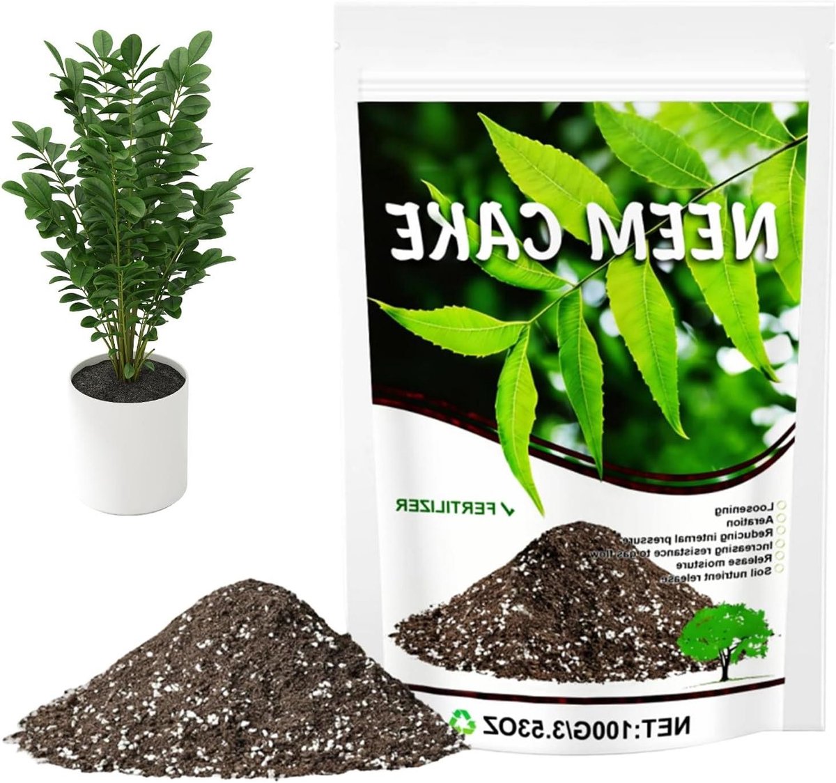 Potgrond Binnenplanten - Aarde Kamerplanten - Planten Verzorgen - Natuurlijke Bodemverbetering - 100g - Bruin